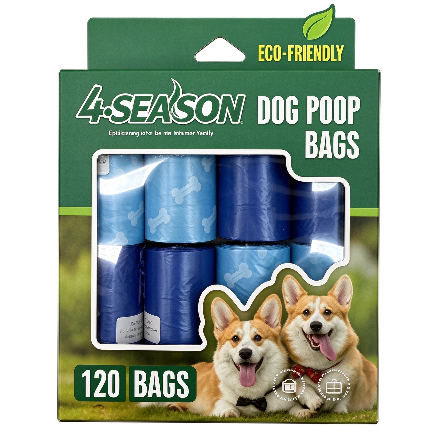 Pet Waste Bags — 120 Bag Box — supplier-provided packaging reference