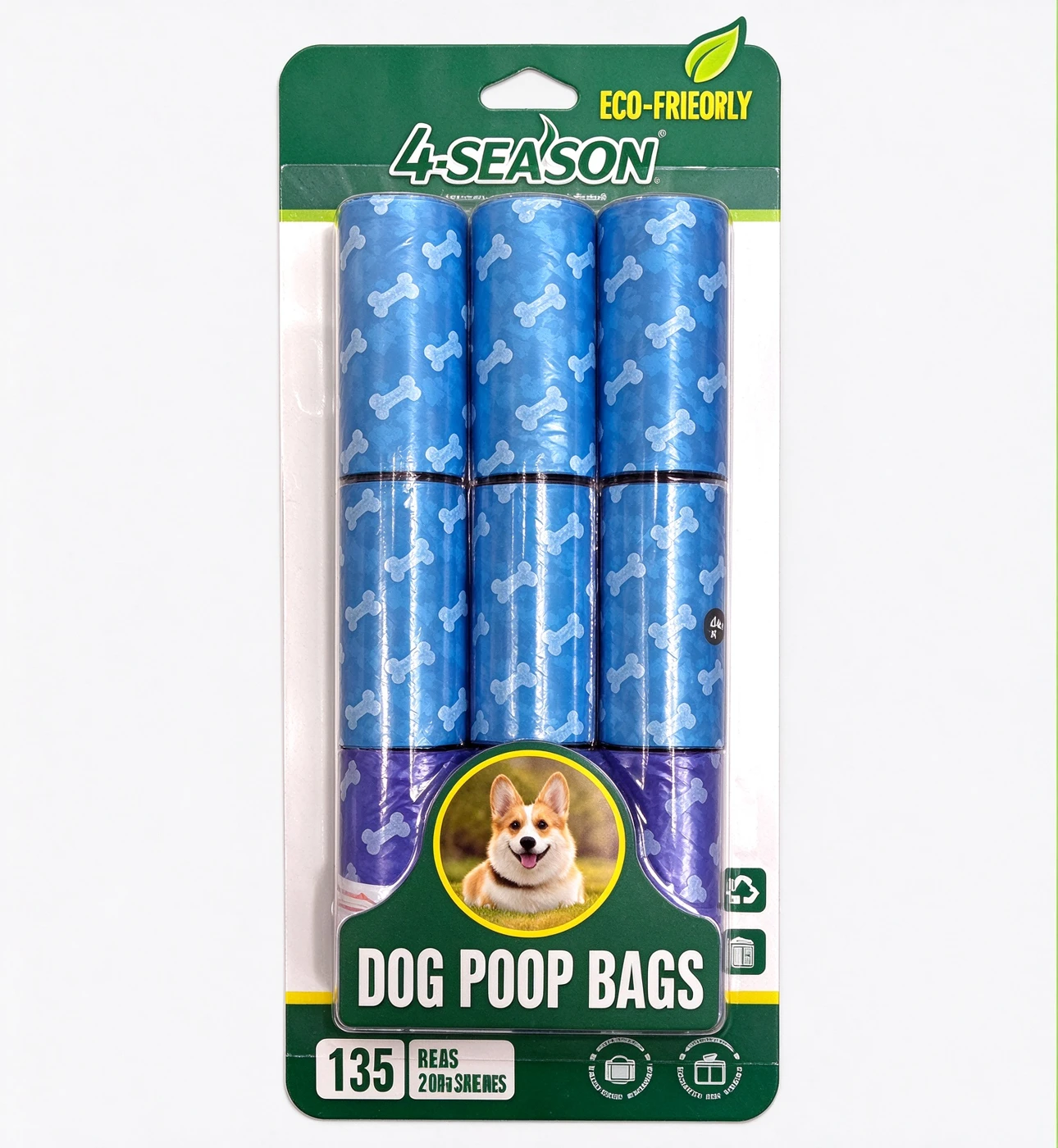 Pet Waste Bags — 135 Bag Display Box — supplier-provided packaging reference