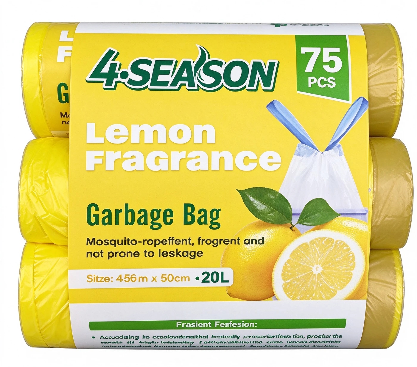 Lemon Scented Drawstring Bags — supplier-provided packaging reference