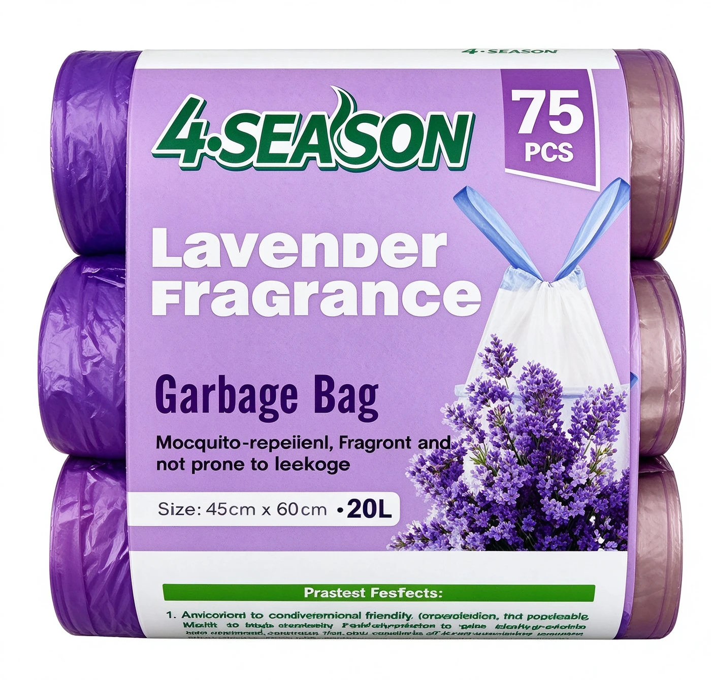 Lavender Scented Drawstring Bags — supplier-provided packaging reference