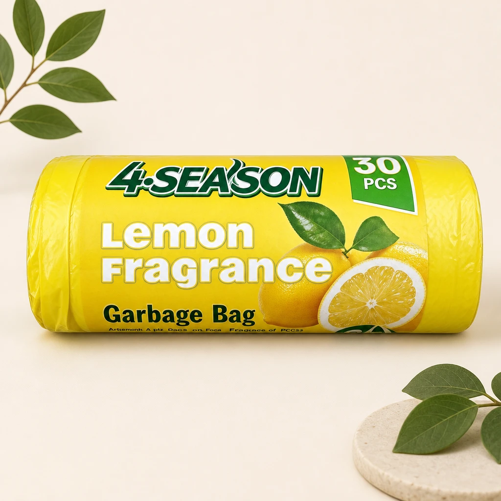 Packaging illustration of Lemon Scented Handle-Tie Bags