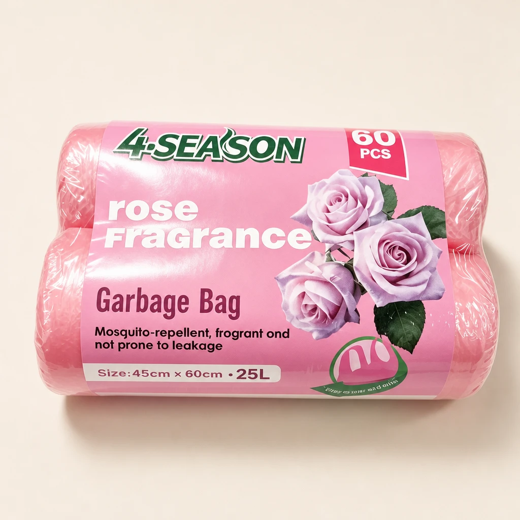 Packaging illustration of Rose Scented Handle-Tie Bags