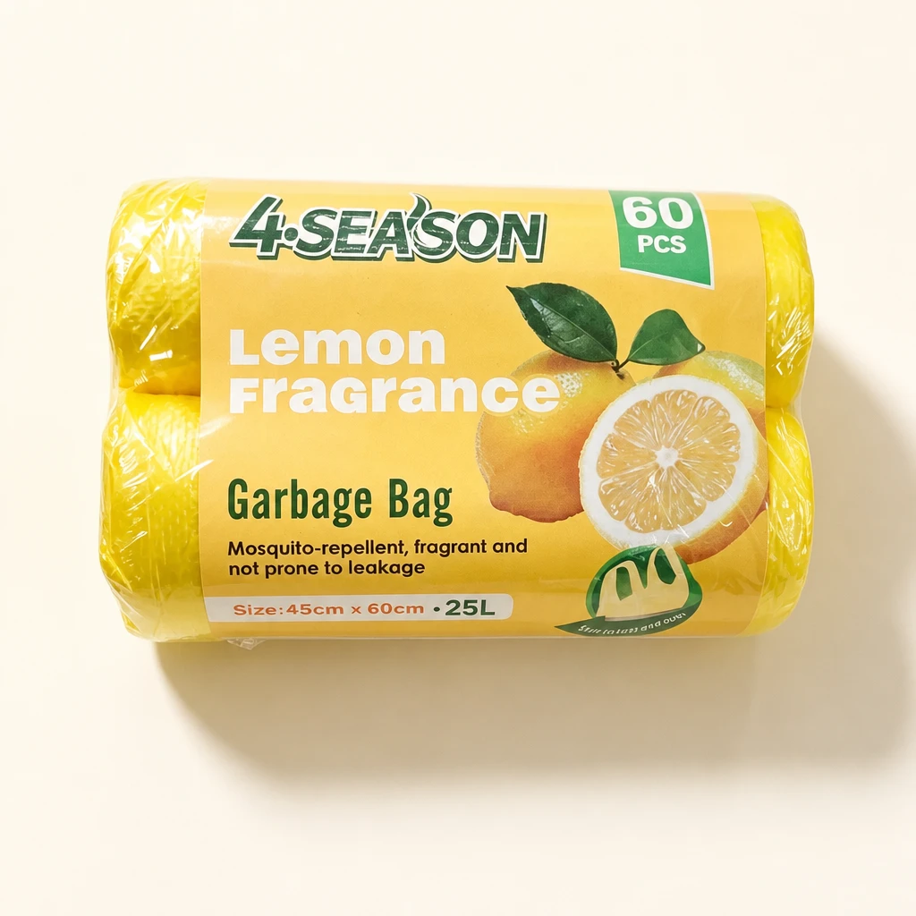 Packaging illustration of Lemon Scented Handle-Tie Bags