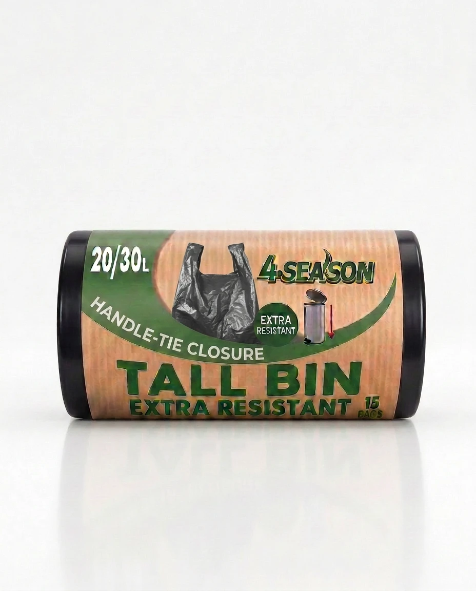 Bin bags · handle-tie packaging design — packaging design reference